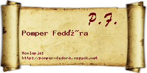 Pomper Fedóra névjegykártya